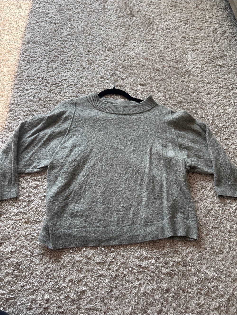J. Crew Heather Gray Cropped Knit Sweater